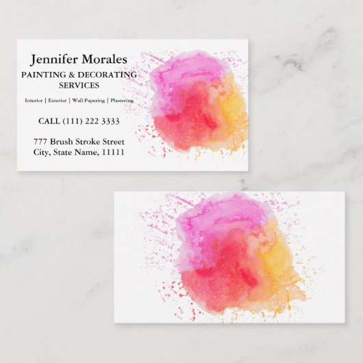 ペイエレガントント&デコレータインテリアとエクステリオ 名刺 (正面/裏面)