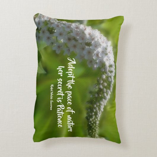 ペイシャンス引用文ホワイ感動的トフラワー  アクセントクッション (裏面(縦))