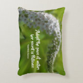 ペイシャンス引用文ホワイ感動的トフラワー  アクセントクッション (正面(垂直))