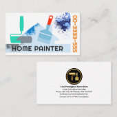 ペイスタイリッシュントのブラシ絵を描スプラッシュ 名刺 (正面/裏面)