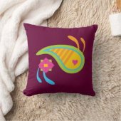 ペイズリーおもしろい クッション (ブランケット)