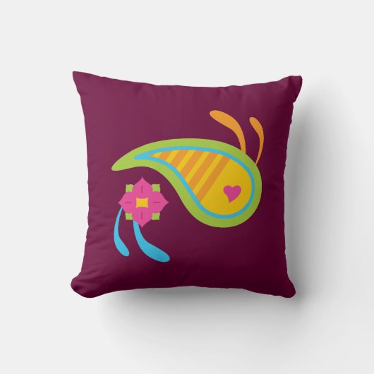 ペイズリーおもしろい クッション (正面)