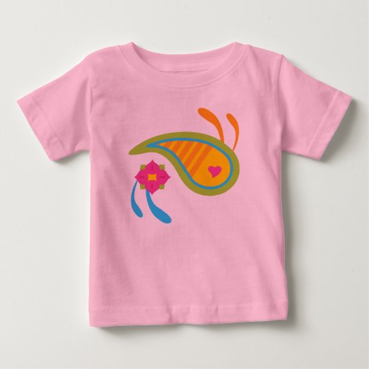 ペイズリーおもしろい ベビーTシャツ (正面)