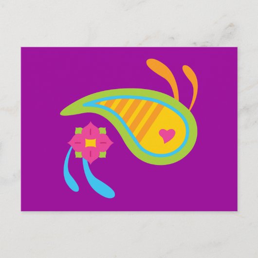 ペイズリーおもしろい ポストカード (正面)