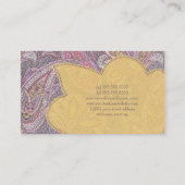 ペイズリーおよび花模様 名刺 (裏面)