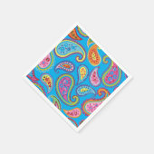 ペイズリーかわいいカラフル第1誕生日パーティー スタンダードカクテルナプキン (角)
