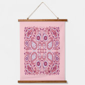 ペイズリーかわいらし抽象芸術パターンの濃淡(ピンク) 吊り下げ型タペストリー (正面)