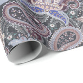 ペイズリーかわいらし花柄ヴィンテージ ラッピングペーパー (ロールコーナー)
