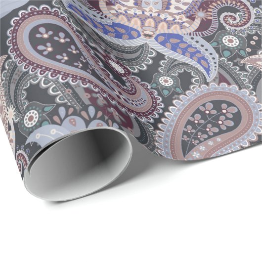 ペイズリーかわいらし花柄ヴィンテージ ラッピングペーパー (ロールコーナー)