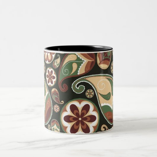 ペイズリーとフローラマグ ツートーンマグカップ (中央)