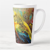 ペイズリーと花のインコ カフェラテマグ (右)