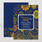 ペイズリーと花の招待状 招待状 (正面/裏面)