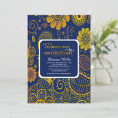 ペイズリーと花招待状 招待状 (スタンド正面)