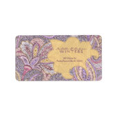 ペイズリーと花柄 ラベル (正面)