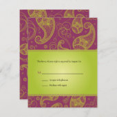 ペイズリーによっては結婚式の応答の招待状が夢を見ます 出欠カード (正面/裏面)