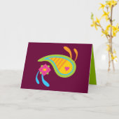 ペイズリーのおもしろい カード (黄色い花)