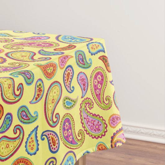ペイズリーのかわいいカラフルの第1誕生会 テーブルクロス (インサイチュ)
