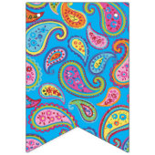 ペイズリーのかわいいカラフルの第1誕生会 バンティングフラッグ (第2の旗)