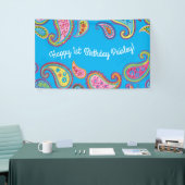 ペイズリーのかわいいカラフルの第1誕生会 横断幕 (トレードショー)