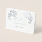 ペイズリーのようなフラクタルアートデザインオングレー 箔カード (正面)