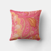 ペイズリーのイエロー・ゴールドのピンクデザイナー装飾用クッション クッション (裏面)