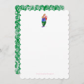 ペイズリーのクリスマスウサギ ノートカード (正面/裏面)