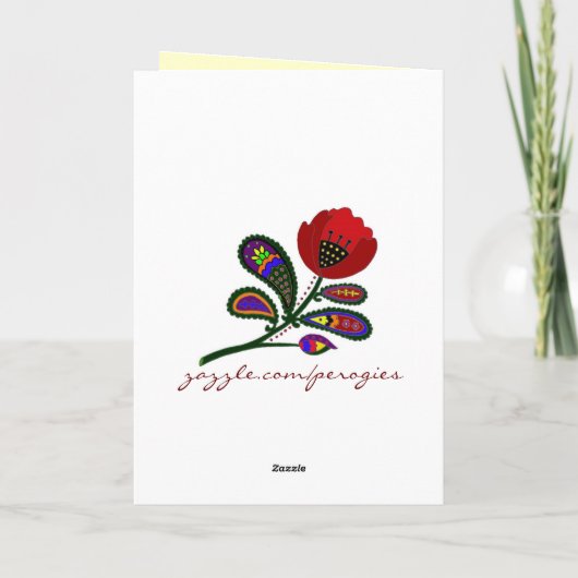 ペイズリーのケシのウクライナの民芸 カード (裏面)