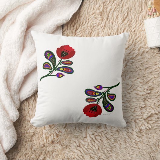 ペイズリーのケシのウクライナの民芸 クッション (ブランケット)