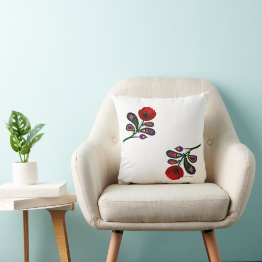 ペイズリーのケシのウクライナの民芸 クッション (椅子)