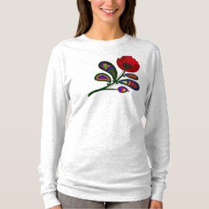 ペイズリーのケシのウクライナの民芸 Tシャツ