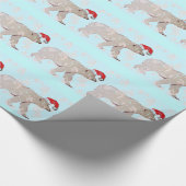 ペイズリーのサンタの白くま ラッピングペーパー (角)