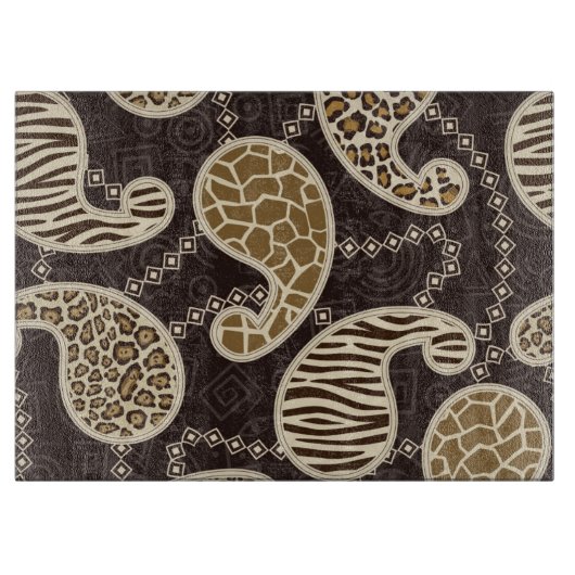 ペイズリーのスタイルの背景 カッティングボード (正面)