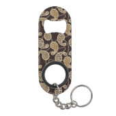 ペイズリーのスタイルの背景 キーホルダー栓抜き (裏面)