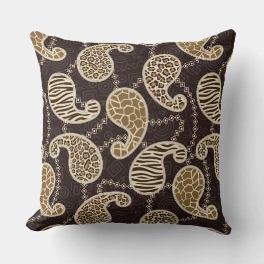 ペイズリーのスタイルの背景 クッション (正面)