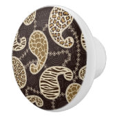 ペイズリーのスタイルの背景 セラミックノブ (右)