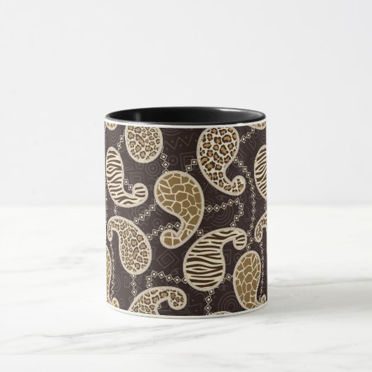 ペイズリーのスタイルの背景 マグカップ (中央)