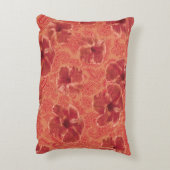 ペイズリーのハイビスカスのヴィンテージのサイケデリックな花柄 アクセントクッション (裏面(縦))