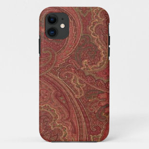 ペイズリーのプラムオリーブ色の金ゴールドの穹窖のiPhone 5 iPhone 11 ケース