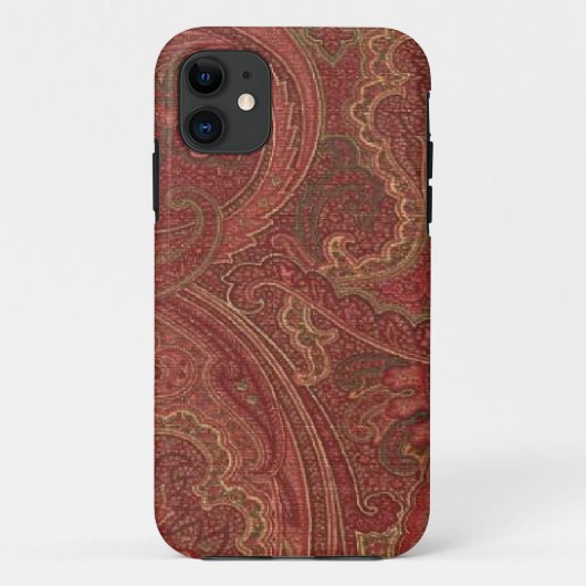 ペイズリーのプラムオリーブ色の金ゴールドの穹窖のiPhone 5 Case-Mate iPhoneケース (裏面)