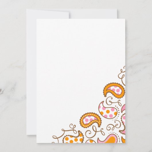 ペイズリーのベビーの一口は見、 招待状 (裏面)