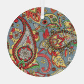 ペイズリーの完成:東洋のヴィンテージパターン ガラスオーナメント (裏面)