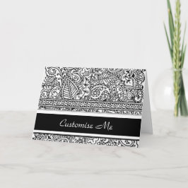 ペイズリーの情熱-黒(Henna) カード