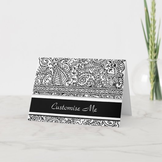 ペイズリーの情熱-黒(Henna) カード (正面)