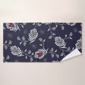 ペイズリーの海軍パターン バスタオル (バスタオル)