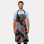 ペイズリーの花のパターン、民族背景。 エプロン (着用した状態)