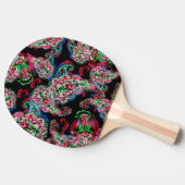 ペイズリーの花のパターン、民族背景。 卓球ラケット (横)