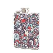 ペイズリーの花の落書きパターン フラスク (左)