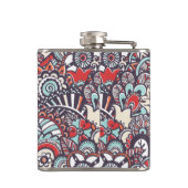 ペイズリーの花の落書きパターン フラスク (裏面)