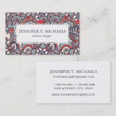 ペイズリーの花の落書きパターン 名刺 (正面/裏面)