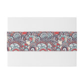 ペイズリーの花の落書きパターン 招待状ベリーバンド (裏面例)